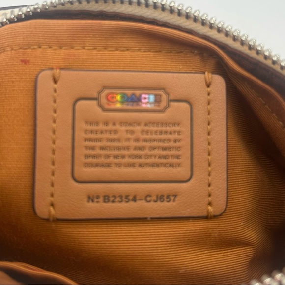 COACH Nolita 19 Rainbow Print Wristlet Clutch Shoulder Bag CJ657 Chalk Multi - Picture 7 of 7